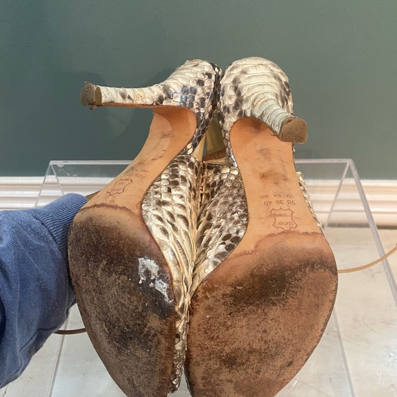 Alexander Birman python laced open toe and sling back size 8 - Picture 4 of 5